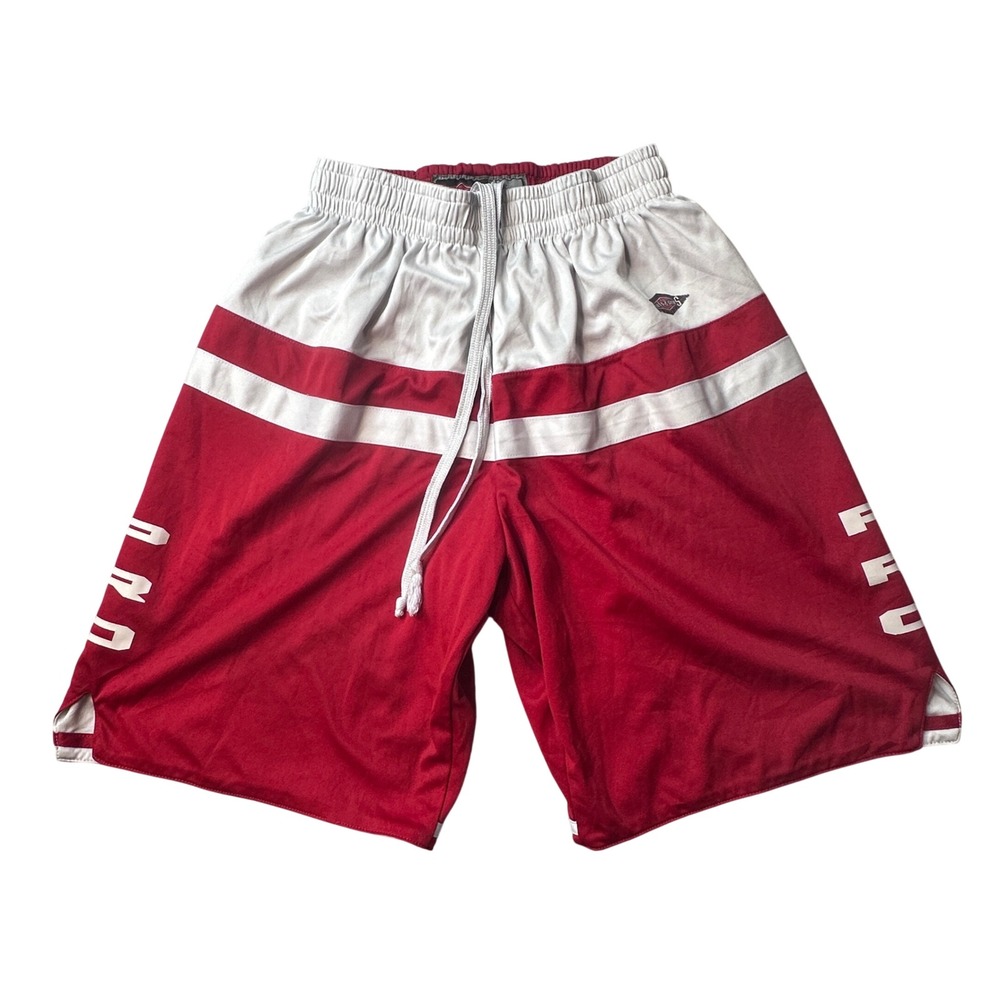 Shirts & Skins Basketball Shorts Mens S Red White Pro Graphic‎ Athletic Mesh